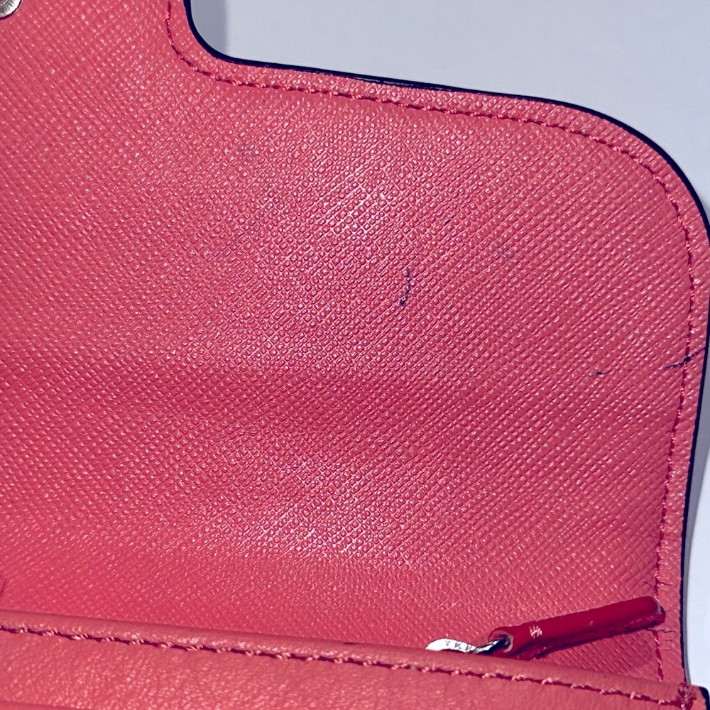 Coach Coral/Pink Leather Wallet - Picture 5 of 5
